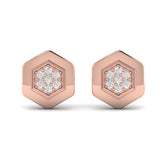 Diamond Cluster Honeycomb Stud Earrings