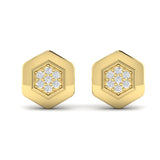 Diamond Cluster Honeycomb Stud Earrings