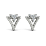 Diamond Trinity Open Stud Earrings