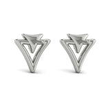 Diamond Trinity Open Stud Earrings