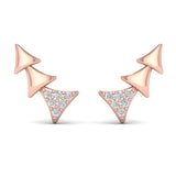 Diamond And Multi Trinity Ear Climber