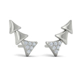 Diamond And Multi Trinity Ear Climber