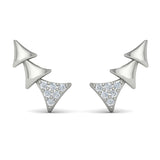 Diamond And Multi Trinity Ear Climber