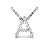 Diamond  Alphabet Pendant Necklace, A