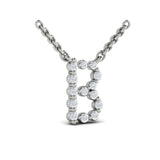 Diamond  Alphabet Pendant Necklace, B