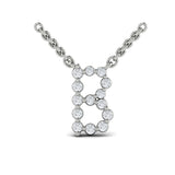 Diamond  Alphabet Pendant Necklace, B