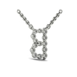 Diamond  Alphabet Pendant Necklace, B