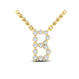 Diamond  Alphabet Pendant Necklace, B