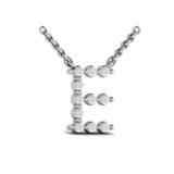 Diamond  Alphabet Pendant Necklace, E