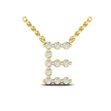 Diamond  Alphabet Pendant Necklace, E