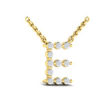 Diamond  Alphabet Pendant Necklace, E