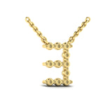 Diamond  Alphabet Pendant Necklace, E