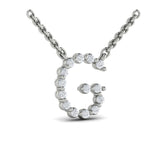 Diamond  Alphabet Pendant Necklace, G