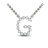 Diamond  Alphabet Pendant Necklace, G