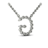 Diamond  Alphabet Pendant Necklace, G