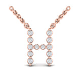Diamond  Alphabet Pendant Necklace, H