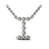 Diamond  Alphabet Pendant Necklace, I