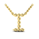 Diamond  Alphabet Pendant Necklace, I