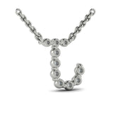 Diamond  Alphabet Pendant Necklace, J