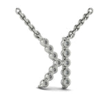 Diamond  Alphabet Pendant Necklace, K