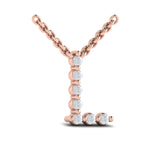 Diamond  Alphabet Pendant Necklace, L