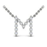 Diamond  Alphabet Pendant Necklace, M