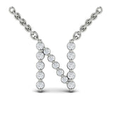 Diamond  Alphabet Pendant Necklace, N