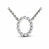 Diamond  Alphabet Pendant Necklace, O