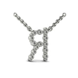 Diamond  Alphabet Pendant Necklace, R