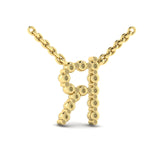 Diamond  Alphabet Pendant Necklace, R