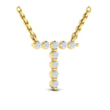 Diamond  Alphabet Pendant Necklace, T