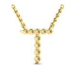 Diamond  Alphabet Pendant Necklace, T