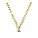 Diamond  Alphabet Pendant Necklace, V