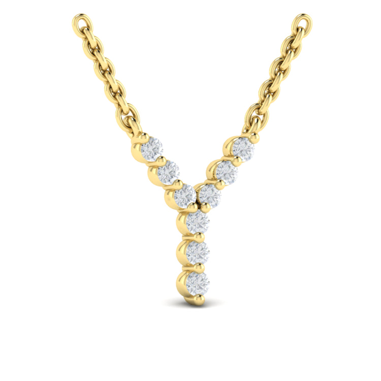Diamond  Alphabet Pendant Necklace, Y