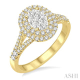 Oval Shape Lovebright Diamond Engagement Ring