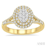 Oval Shape Lovebright Diamond Engagement Ring