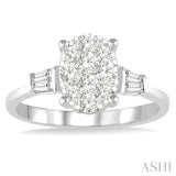 Oval Shape Lovebright Diamond Engagement Ring