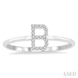 'B' Initial Diamond Ring