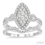 Marquise Shape Lovebright Diamond Wedding Set