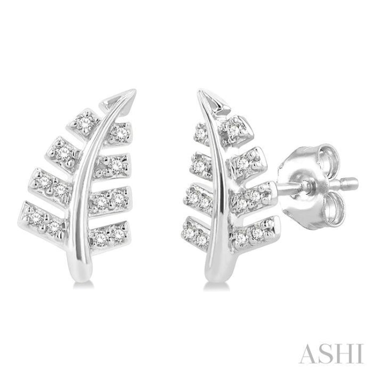Leaf Petite Diamond Fashion Earrings