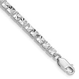 14K White Gold Diamond-Cut Bracelet