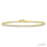 2 Ctw Tri-Prong Round Cut Diamond Bracelet in 14K Yellow Gold