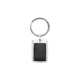 SSteel Key Chain with Black Ion Textured Inlay   DISCONTINUED